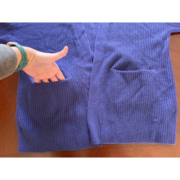 Aritzia Wilfred Free Unwind Cozy Open Front Wool Chunky Cardigan Purple Size XL - Picture 12 of 13